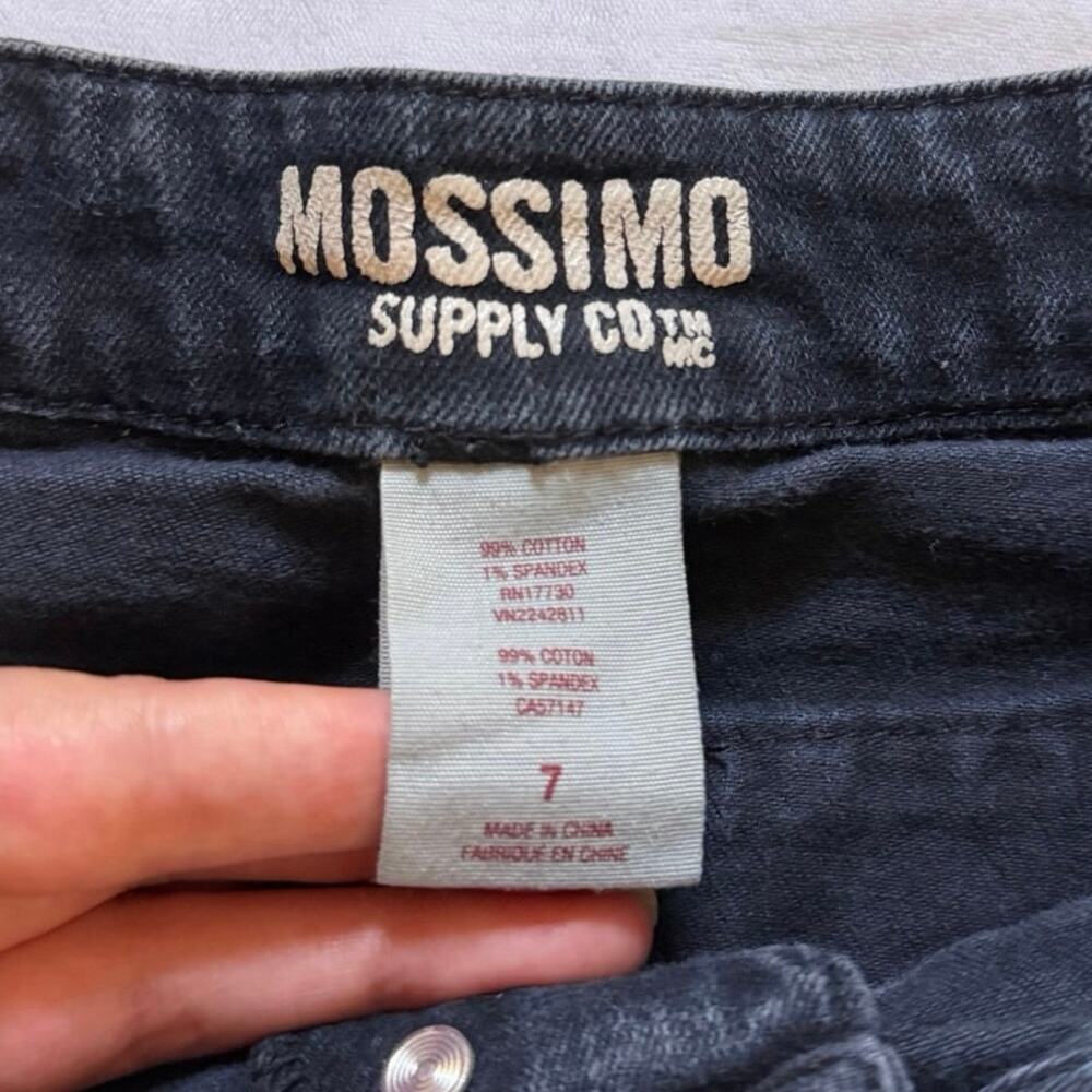 Mossimo High Waisted Cuffed Black Denim Shorts Size 7 - Picture 4 of 4